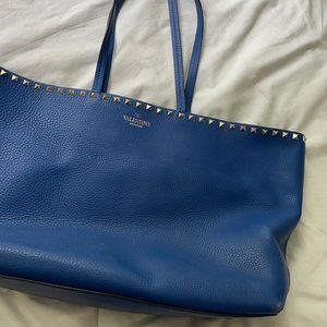 Brand New Valentino Blue/gold studded tote purse!